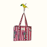 Petit tote bag fermeture "Pinky Zesty Palmtree"